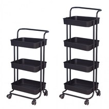 트롤리 스틸 간식팬트리 틈새선반 3 4단 밀당 대피공간선반, 철제트롤리 3단_핑크