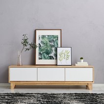 리버트리 원목 거실장 TV다이, 1단-1600거실장-내추럴-화이트