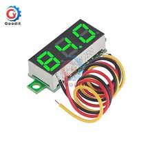 DC 0-100V LED 디스플레이 디지털 미니 게이지 전압계 3 선 패널 미터 0.28 인치 감지기 모니터 도구, [04] green, 04 green