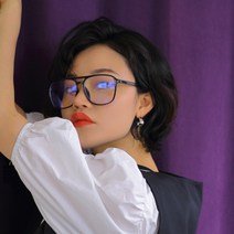 플랍 투명 사각 남녀공용 투브릿지 오버사이즈 뿔테 안경테