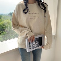 퍼니걸스 라운드 레터링 긴팔 맨투맨 티셔츠 여성의류_1191