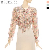 [블루레이스] 플라워나염프릴리본블라우스_B2S1BL5051