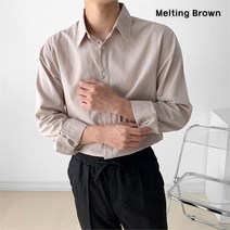 [로즈블로썸] [멜팅브라운] 남성 코튼 린넨 셔츠 남자 캐주얼 셔츠 (9077727)