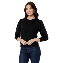 라일라 립 트림 퍼프 소매 스웨터