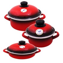 ELO 법랑냄비 2종세트 3종 4종 5종세트, 29.전골20cm+일반형14cm+일반형20cm, 레드