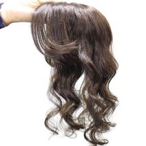 앞머리 웨이브 부분 가발 여성 붙임머리 옆머리 볼륨 헤어 인모 블랙 브라운, G 타입 (사진참조)