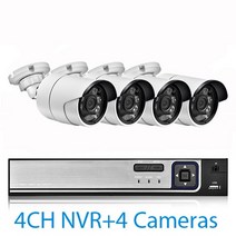울트라 HD POE NVR 시스템 키트 야외 CCTV 녹화 감시 8MP IP 카메라 홈 비디오 4K, 02 4CH NVR and 4Cameras_01 8t