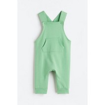 H&M 코튼 오버롤 팬츠 - 라이트 그린
