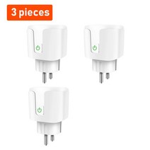 스마트 플러그 스위치 콘센트가리개 diyCORUI 스마트 와이파이 소켓 20A EU 플러그 4400W 전원 모니터 Tuy, 한개옵션1, 03 3 PCS