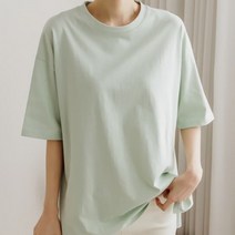 [바보사랑] 여성 여름 오버핏 레이어드 반팔 박스 티셔츠