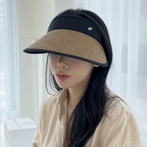미미샵 나뭇잎 썬캡 (4컬러) 라탄 리프 여름모자 밀짚 선캡 데일리 챙넓은