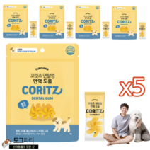 꼬릿츠 강아지 치석제거 이빨관리 덴탈껌 98g, 5개, 면역도움