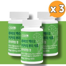 건강바름 루바브 백수오 뿌리 갱년기 음식 영양제 안토시아닌 효능 약 6개월, 1.루바브 백수오 60정 (총 3개)