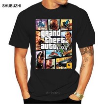 남성긴팔티 Grand Theft Auto Gta T 셔츠 남성 스트리트 Gta 5 T 셔츠 남성 커플 브랜드 gta5에 대한 코튼 티셔츠에 유명 브랜드 티셔츠