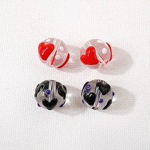 [4921-27]글라스통과형 에폭원형 하트 12mm 1개