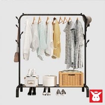 토토 스탠드 행거 철제 옷걸이 의류 드레스룸 토토행거 스탠드행거 옷걸이 드레스룸정리 패션소, 벤타샵A형-후크형(1열 1단)-블랙, 상세페이지 참조