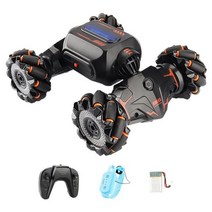 원격 제어 자동차 4WD 2.4GHz RC 스턴트 시계 제스처 센서 양면 회전 오프로드 차량 360 도 플립, 10 orange 2control