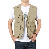 Gihuo 남성 유틸리티 포켓 플라이 낚시 사파리 사진 여행 카고 조끼 카키 Small 4416986550, X-Large, Khaki_Large