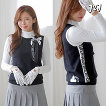 제이투제이 여성골프웨어 GQ 리본브로치 니트조끼
