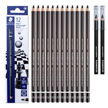 스테들러 100B 블랙 마스 루모그라프 아티스트 연필 보호캡, 4B(1타)+보호캡2개