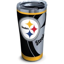 Tervis 3층 NFL 피츠버그 스틸러스 단열 텀블러 컵 음료 차갑게 보온 20온스 스테인레스 스틸 래쉬, 20 oz Stainless Steel