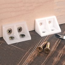 합판 모서리 고정 브라켓 목공 가구 플라스틱 ㄱ자 다보, 색상, 흰색