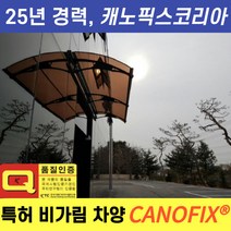 정품 캐노픽스 비가림 차양 650x3200, 브라켓(회색)-렉산(갈색)