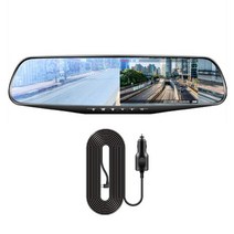 4.3in 24h driving recorder hd 1080p mirror car dash cam dual lens video recorder car, 렌즈 1개, 아니 tf 카드