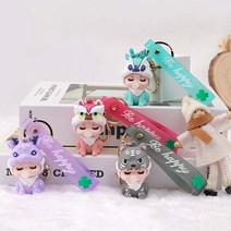 예쁘길 애니멀베이비 키링 키홀더 가방 차키 파우치 키홀더 굿즈 열쇠고리 아기, 베이비퍼플