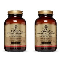 Solgar Ester-C Plus Vitamin C 솔가 이스터 C 플러스 1000 mg 비타민 C 90정 2개, 1세트, .