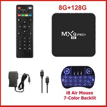 TV수신기 지상파안테나 공중파안테나 공청안테나 MXQ 프로 안드로이드 박스 안드로이드 .1 Amlogic S905L 4K 2.4G 와이파이 1080P 구글 플레이 유튜브 미디어, Eu 플러그, 04 8G 128G Keyboard
