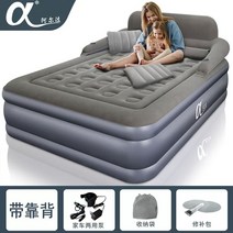 3층 팽창식 매트리스 가정 매트리스 편리한 접히는, 등받이 + 차량용 겸용펌프 포함, 203x152x52cm, 등받이 B