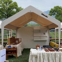 야시장 야외 창고형 오픈형 천막 텐트, 베이지 캐노피 2x2m
