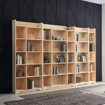 하키 원목 책장 6단 오픈형 풀세트, 색상:워시