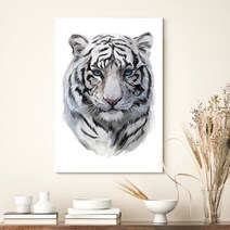 더 아트 컴퍼니 우리 집 지켜주는 성공하는 액운방지 수맥차단 액운막는 황호 백호 호랑이 사업운 금전운 명예운 재물운 와이드 사진 그림 액자 47종 (1-23), 8. 백호 초상화