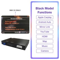 아우디 카플레이 Audi A4 B8 A5 Q5 2009-2015 용 무선 카플레이 애플 카 플레이 지원 안드로이드 자동 에어플레이 미러링 후면 카메라 USB 플레이어, 03 MMI-3G-BNAV_01 없음