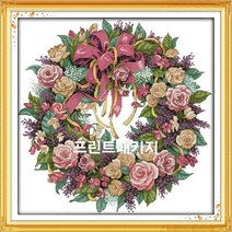 크로스코리아 십자수 프린트패키지-시계, 1개, 장미