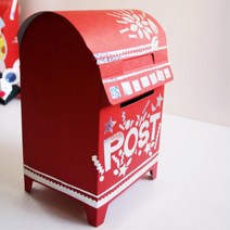 유치원 종이 조립 빨간 우체통 만들기 5인 어린이용 마을강사 돌봄 장식품 문화센터, 1개