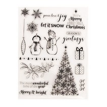 귀여운 크리스마스 패턴 실리콘 클리어 스탬프 크리스마스 카드 제작 용품, T1909