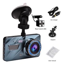 블랙박스가성비 4채널블랙박스 룸미러 분리형2채널 1채널 3채널 측면 포터 바이크 후방카메라 4k dash cam car dvr camera 4inch full hd 1296p, 후면이있는 4icnh가 왔습니다., 32GB TF 카드