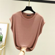 여성 모달 라운드넥 민소매 티셔츠 이너티 빅사이즈 XXL까지 10가지컬러