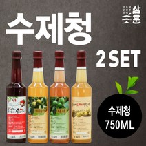 오미자청 다래청 돌배도라지청 개복숭아청 중 수제청(750ml) 2개 (강원도 홍천 삼둔농원) / 본토지기, 개봉숭아청 750ml, 오미자청 750ml