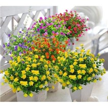 [ 신생 MSC ] 호가 조화 유칼립투스 꽃 인테리어 미니 조화 꽃다발 부케 부쉬 센터피스 꽃꽂이재료 (꽃 7부쉬 34cm), (길이 34cm 7부쉬), 7p, 화이트