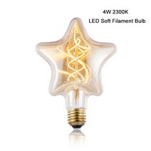 PLA필라멘트 3D 프린터 TPU PCL PETG 3D펜 프린터 레진 저온 dimmable 2300k 4w five star led soft filament edison 백열, 4w 주도 라오시