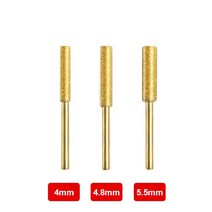 연마석골드 다이아몬드 코팅 원통형 버 4-5.5mm 전기 톱 숫돌 스톤 파일 체인 톱 샤프닝 조각 연삭 전동 공, 04 Gold set