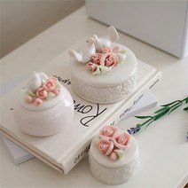 악세사리 주얼리 보관함 세라믹 미니 보석함 3종, 원앙, 선택옵션