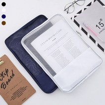 반투명 매쉬 파일 파우치 서류보관 문서용 파일 사무실정리 클리어화일 L자, 브라운