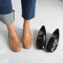 D리얼가죽 로퍼 4cm 블랙 브라운 발편한 엄마 정장 단화 구두