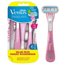 질레트 Venus Treasures 일회용 여성용 면도기 6개입