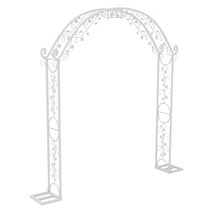 UNHO 정원아치 가든대문 아치지지대 철제 화이트 2200x1800mm